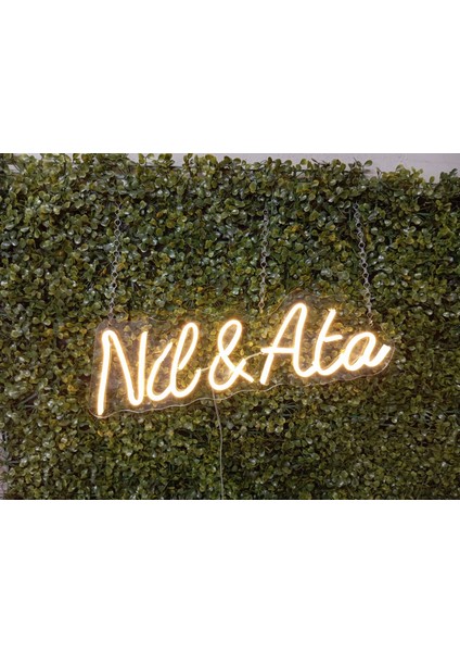 8 Harfli Kişiye Özel Neon LED Yazı – Isim Yazılı Dekoratif Duvar Işığı