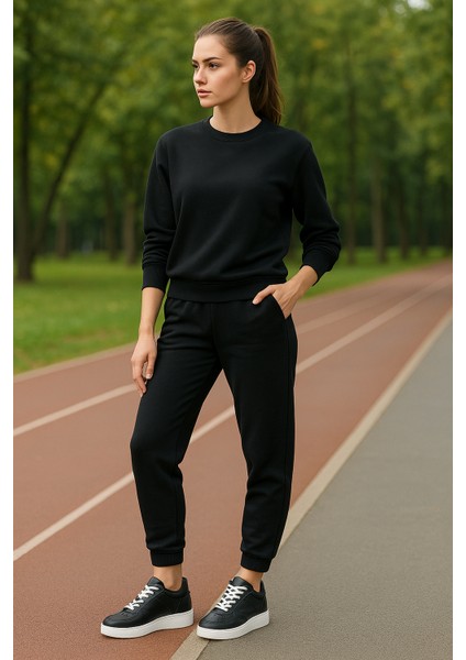 Luna Hakiki Deri 6 cm Boy Uzatan Siyah Kadın Spor Ayakkabı