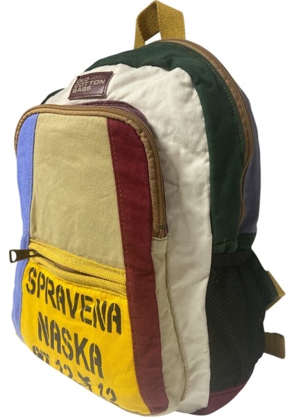 Kaliteli Renkli Vintage Salaş Disayn Günlük Sırt Gezi Okul Seyahat Çantası 28 cm x 37 cm modelleri