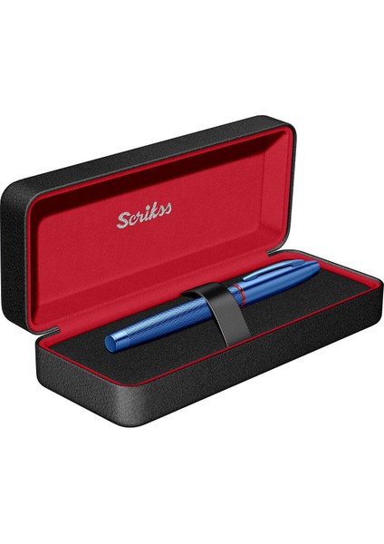 & WizDesign 35 Dolma Kalem M Uç Metalik Mavi LÜKS KUTULU / ÖMÜR BOYU GARANTİLİ / KİŞİSELLEŞTİRİLEBİLİR