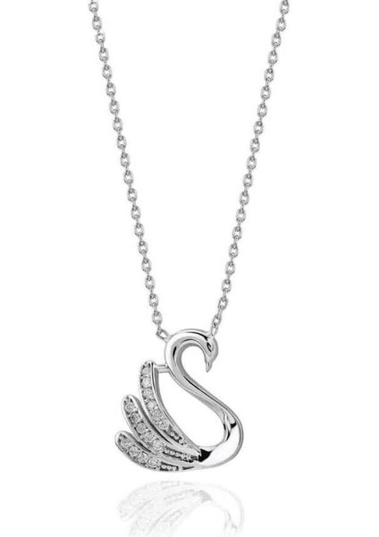 0.09 Karat Pırlanta Kuğu Kolye