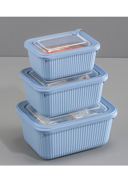 3 Parça Microline Dikdörtgen Set ( 600-1100-1800 ml )