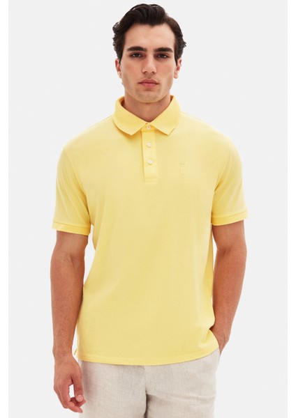 Slim Fit Işın Çiçeği Pike Dokulu T-Shirt