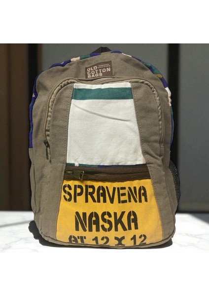 Kaliteli Renkli Vintage Salaş Disayn Günlük Sırt Gezi Okul Seyahat Çantası 28 cm x 37 cm