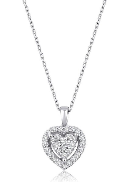 0.22 Karat Pırlanta Kalp Kolye