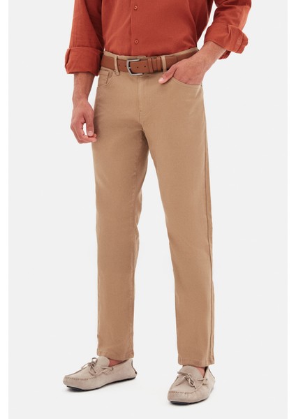 Ds Damat Slim Fit Bej Gabardin Denim Pantolon