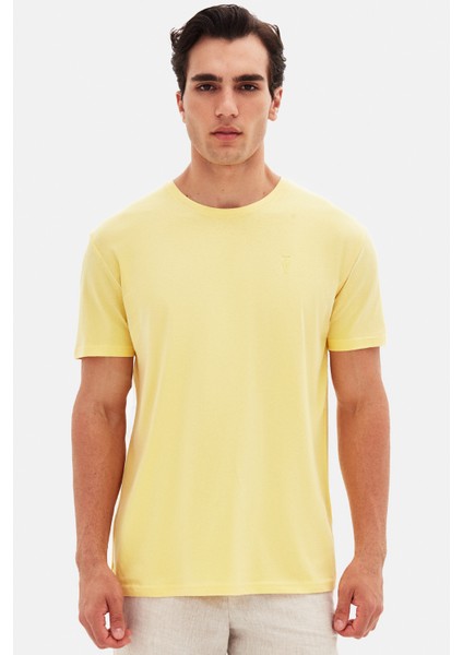 Slim Fit Işın Çiçeği Düz Kabartma Baskılı T-Shirt fiyatları