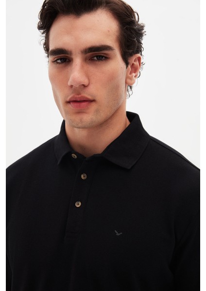 Ds Damat Regular Fit Siyah Pike Dokulu T-Shirt 4HC146551001M modelleri