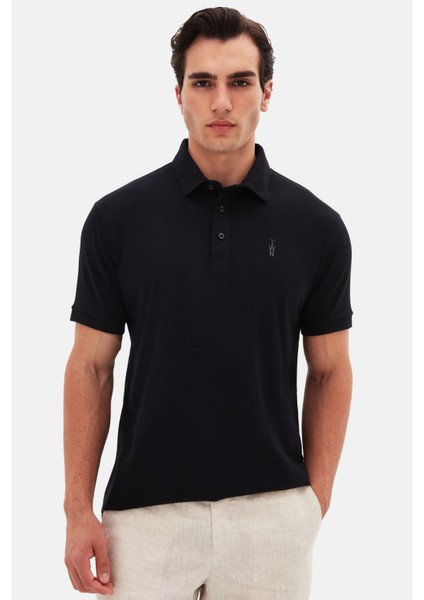 Slim Fit Siyah Pike Dokulu T-Shirt 4EC146011784M fiyatları