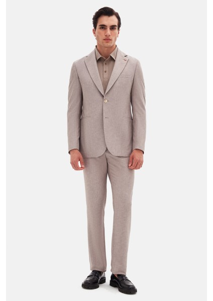 Ds Damat Slim Fit Bej Baskılı Sihirli Takim Elbise fiyatları