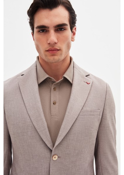 Ds Damat Slim Fit Bej Baskılı Sihirli Takim Elbise modelleri