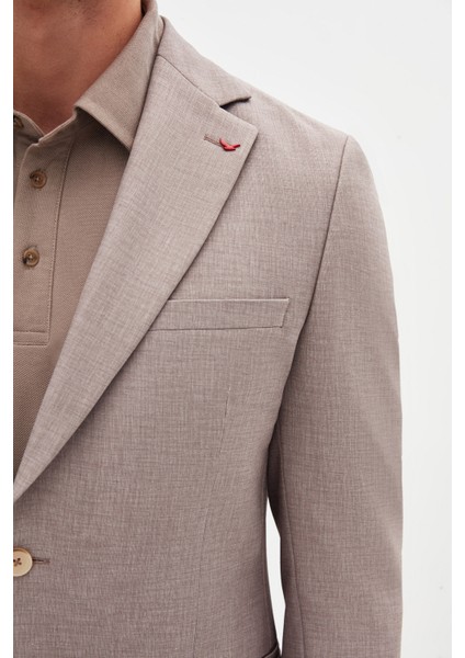 Ds Damat Slim Fit Bej Baskılı Sihirli Takim Elbise fırsatları