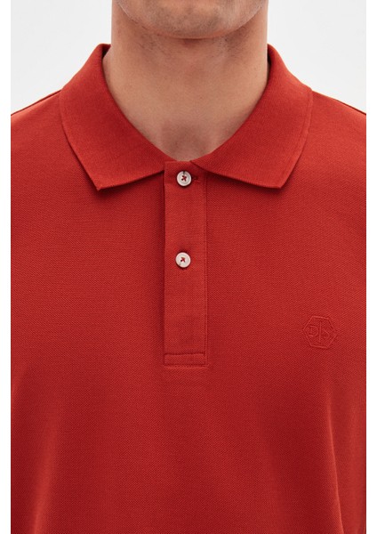 Ds Damat Regular Fit Tarçın %100 Pamuklu Uzun Ömürlü Kıvrılmaz Polo Yaka Nakışlı T-Shirt fırsatları
