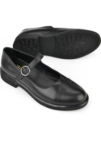 , Kadın Hakiki Deri Ayakkabı 1531050Z26103406K Siyah fırsatları