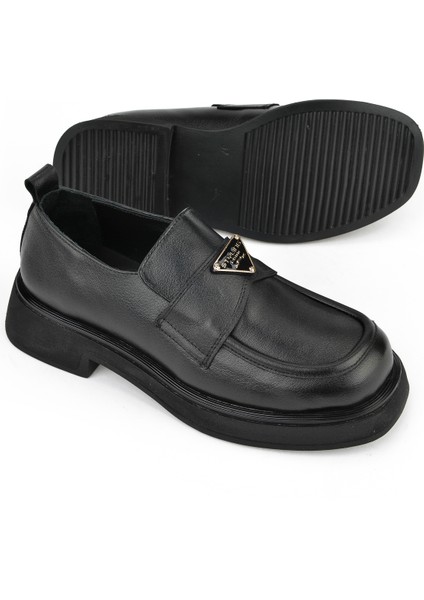 , Kadın Hakiki Deri Ayakkabı 1531050Z25100553Y Siyah fırsatları