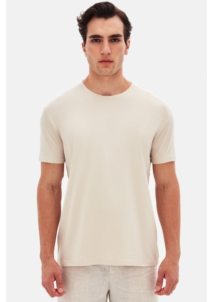 Slim Fit Taş Düz Kabartma Baskılı T-Shirt fiyatları