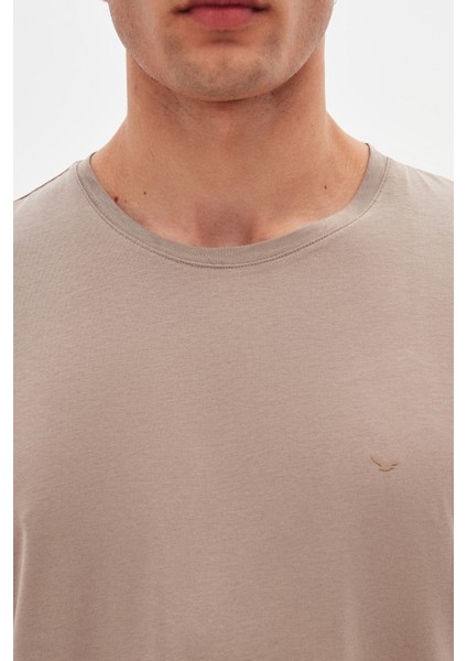 Ds Damat Regular Fit Vizon Düz Nakışlı %100 Pamuk T-Shirt fırsatları