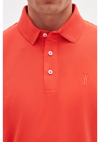 Slim Fit Mercan Pike Dokulu T-Shirt fırsatları