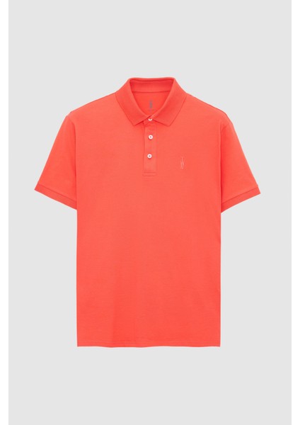 Slim Fit Mercan Pike Dokulu T-Shirt indirimleri