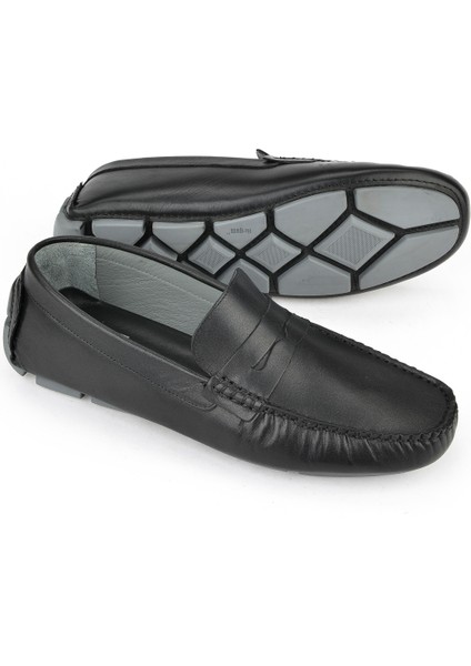 , Erkek Hakiki Deri Ayakkabı 151986Z4289 Siyah fırsatları