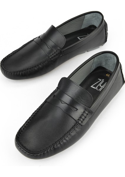 , Erkek Hakiki Deri Ayakkabı 151986Z4289 Siyah indirimleri