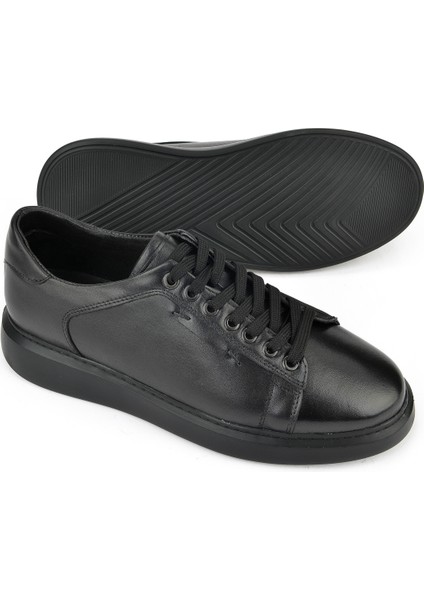 , Erkek Hakiki Deri Sneaker 151423Z512 Siyah fırsatları