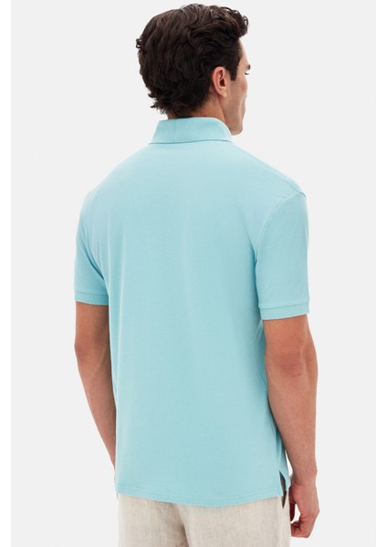 Slim Fit Aqua Pike Dokulu T-Shirt 4EC146011784M
