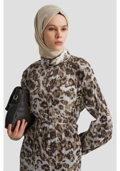 Leopar Desenli Bluz 25KD4011 Camel fırsatları