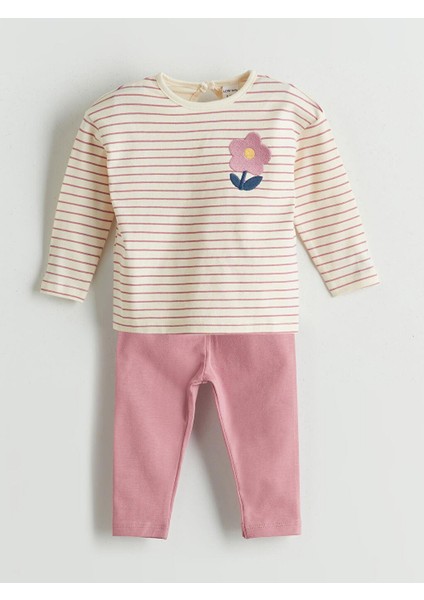 Bisiklet Yaka Kız Bebek Bluz ve Tayt 2'li (W5)