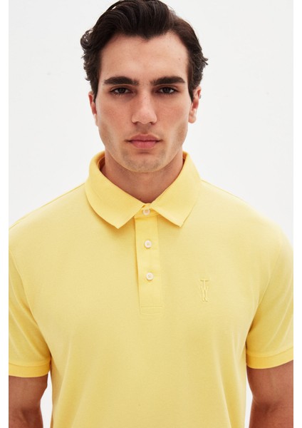 Slim Fit Işın Çiçeği Pike Dokulu T-Shirt 4EC146011784M modelleri