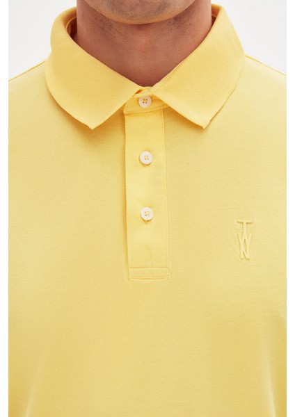 Slim Fit Işın Çiçeği Pike Dokulu T-Shirt 4EC146011784M fırsatları