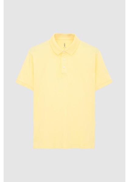 Slim Fit Işın Çiçeği Pike Dokulu T-Shirt 4EC146011784M indirimleri