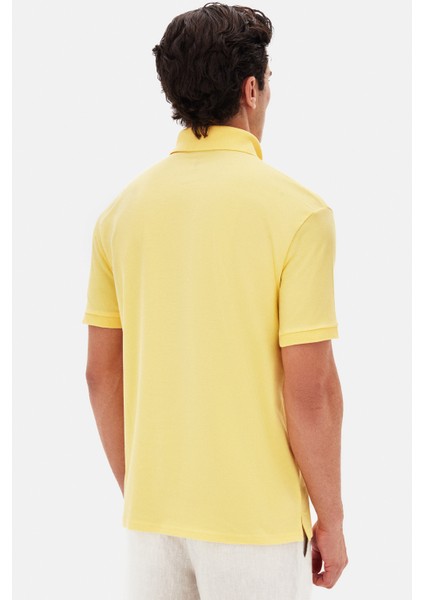 Slim Fit Işın Çiçeği Pike Dokulu T-Shirt 4EC146011784M