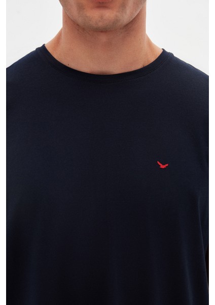 Ds Damat Regular Fit Lacivert Düz Nakışlı %100 Pamuk T-Shirt fırsatları