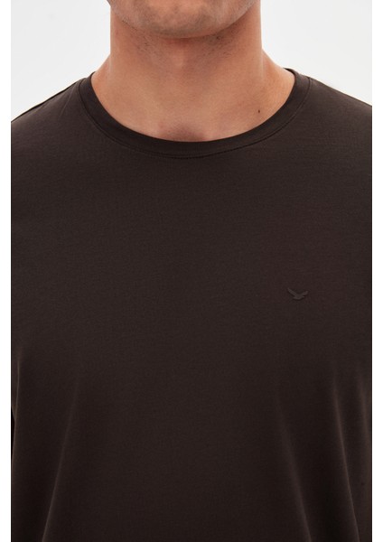 Ds Damat Regular Fit Kahverengi Düz Nakışlı %100 Pamuk T-Shirt fırsatları
