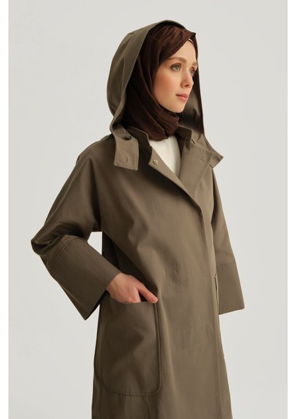 Kapüşonlu Kruvaze Kap 25Y7814 Haki fiyatları