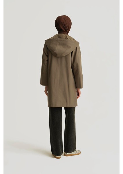 Kapüşonlu Kruvaze Kap 25Y7814 Haki fırsatları