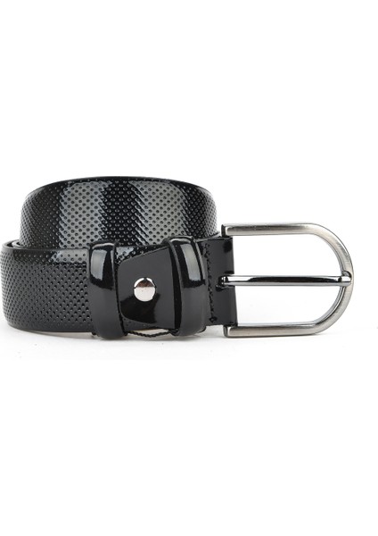 , Hakiki Rugan Deri 3.5 cm Erkek Kemer 1519862Z578R Siyah