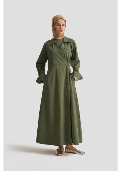 Kemerli Anvelop Elbise 25KD9008 Haki fiyatları