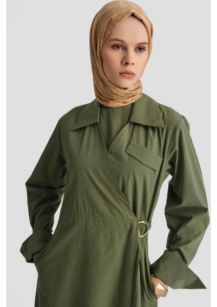 Kemerli Anvelop Elbise 25KD9008 Haki modelleri