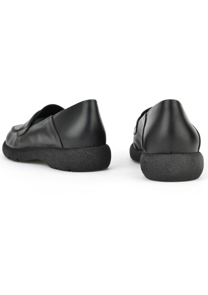 , Kadın Hakiki Deri Ayakkabı 15319Z44307 Siyah modelleri