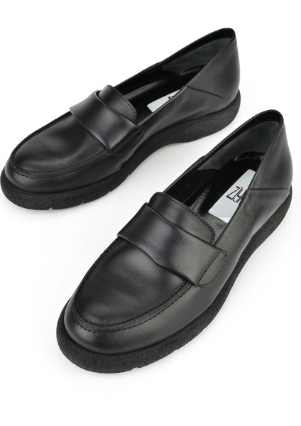 , Kadın Hakiki Deri Ayakkabı 15319Z44307 Siyah indirimleri