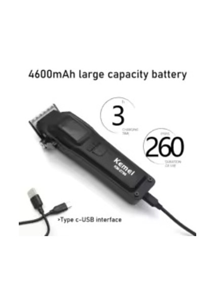 Kemei KM-2796 Dlc Blade LCD Ekran 9000RPM Profesyonel Saç Kesme Makinesi fırsatları