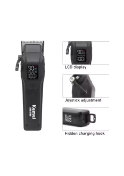 Kemei KM-2796 Dlc Blade LCD Ekran 9000RPM Profesyonel Saç Kesme Makinesi
