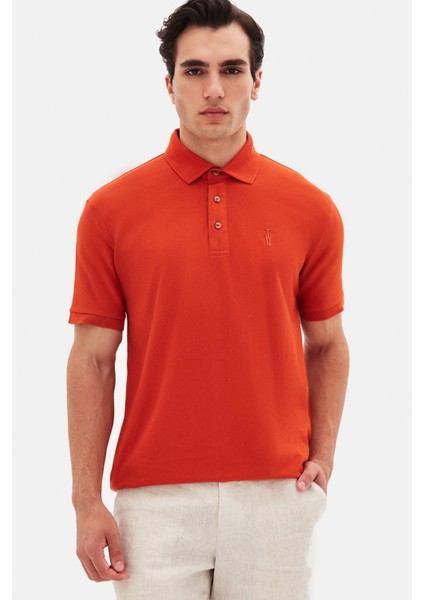 Slim Fit Kiremit Pike Dokulu T-Shirt 4EC146011784M fiyatları