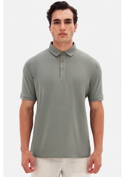 Ds Damat Regular Fit Koyu Yosun Pike Dokulu T-Shirt 4HC146551001M