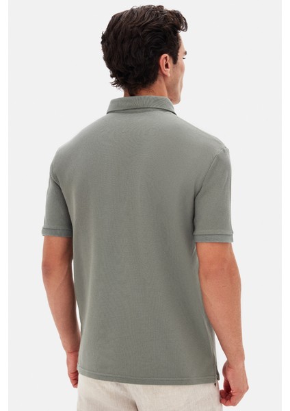 Ds Damat Regular Fit Koyu Yosun Pike Dokulu T-Shirt 4HC146551001M fırsatları