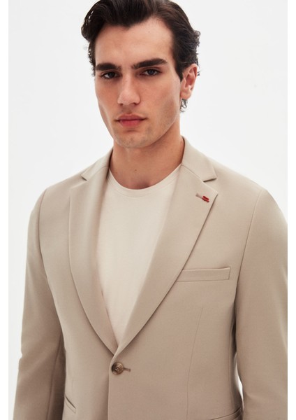 Slim Fit Bej Düz Takim Elbise fırsatları