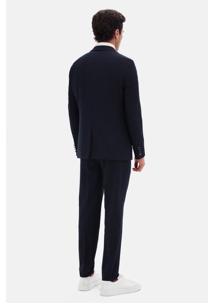 Slim Fit Lacivert Armürlü Takim Elbise fırsatları