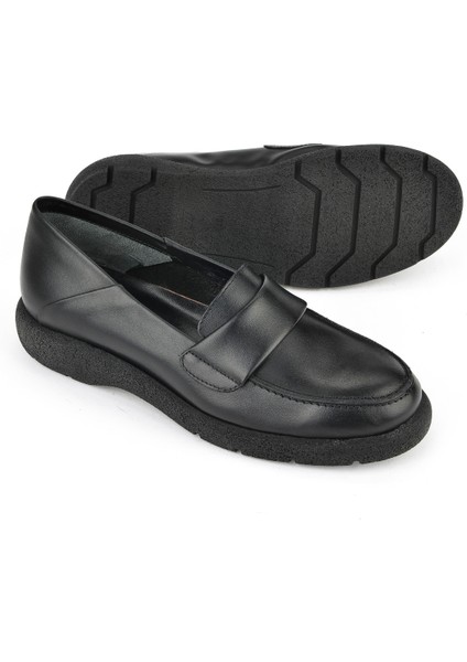 , Kadın Hakiki Deri Ayakkabı 15319Z44307 Siyah fırsatları